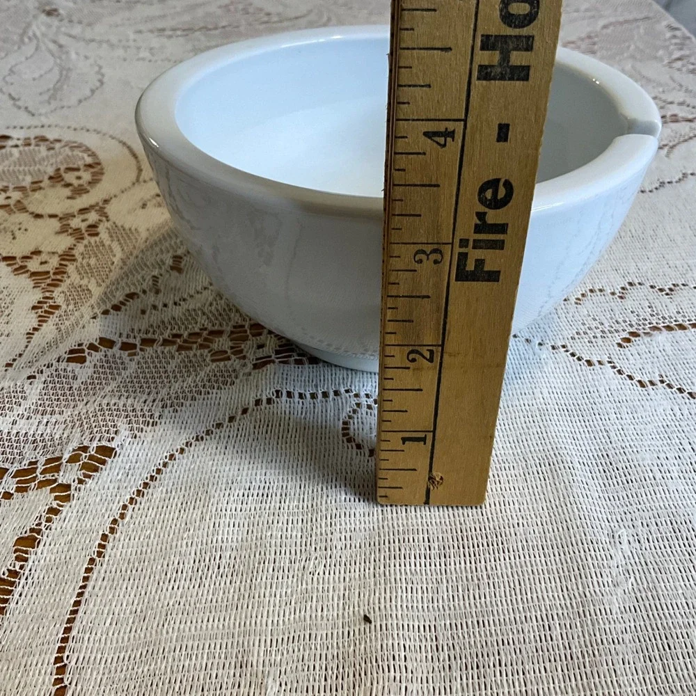 White Ceramic Mortar Pestle 6‎ Inch Minimalist Kitchenware Herbs Spices Natural